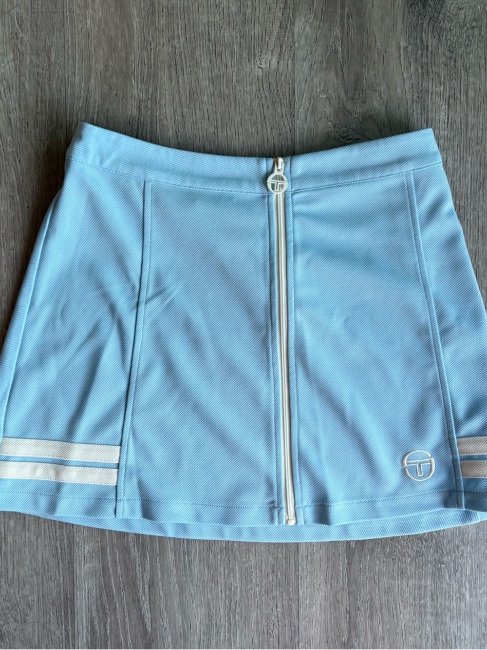 Sergio Tacchini Sky Blue Mini Skirt with Center Zip
